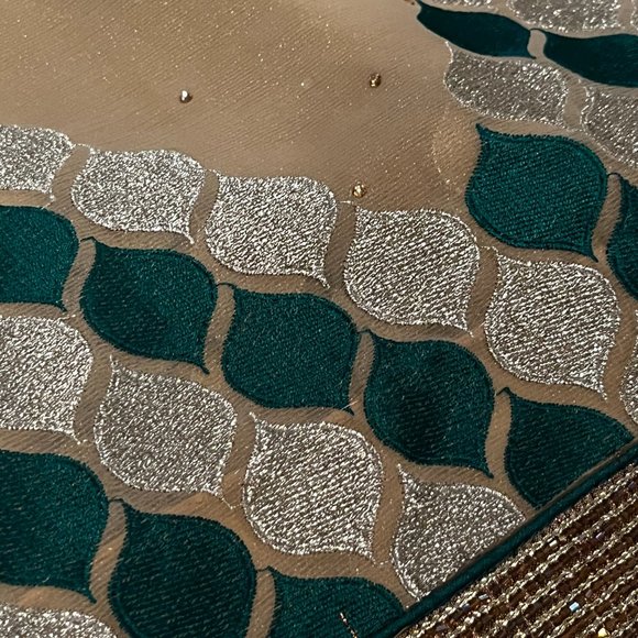 Pure Geogette embroidered designer Rangoli sequin saree - Picture 2 of 12